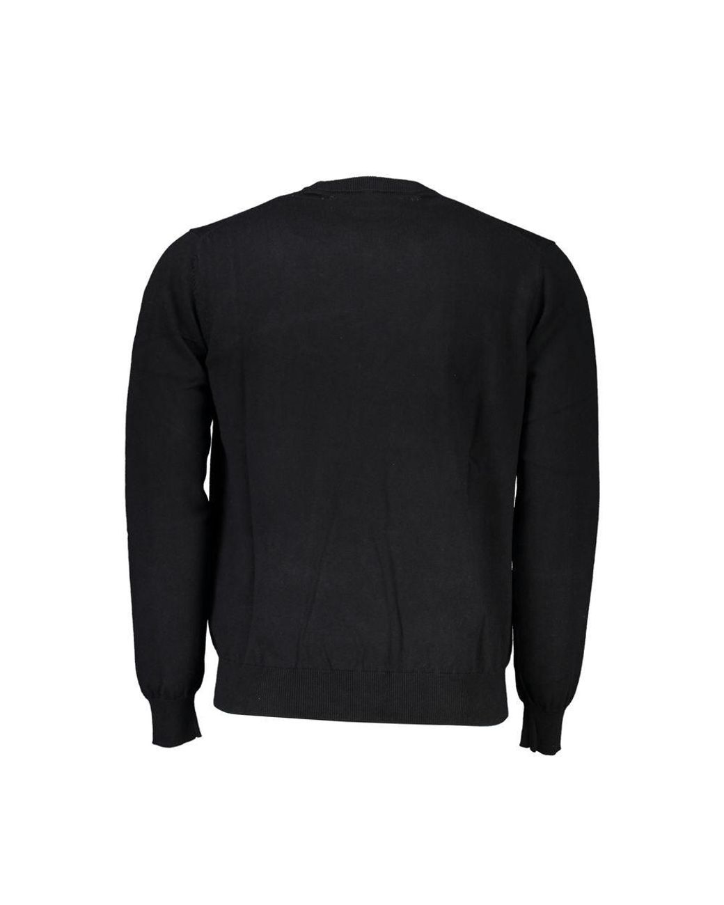 Harmont & Blaine Black Elegant Crew Neck Embroidered Sweater for men