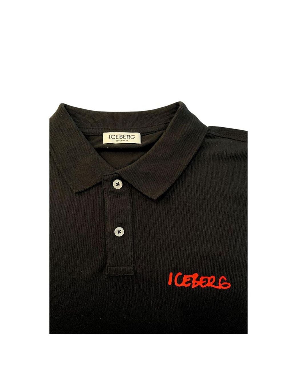 Iceberg Black Cotton Polo Shirt for men
