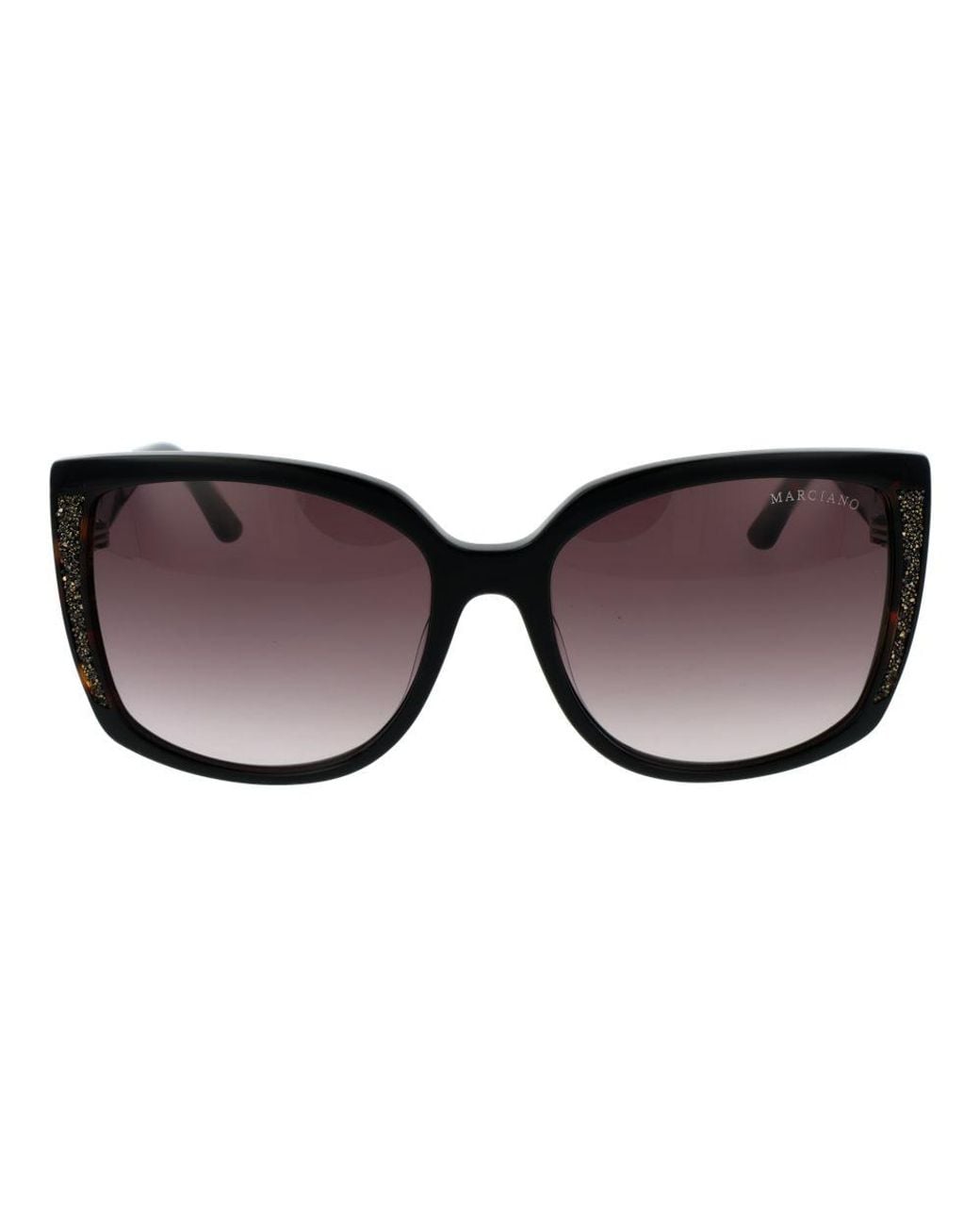 MARCIANO BY GUESS Black Brown Plastic Sunglasses