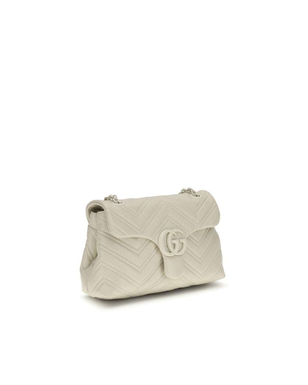 Gucci White Beige Calf Leather Bos Taurus Handbag