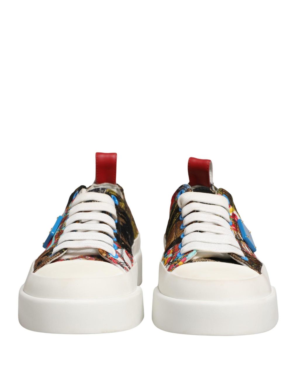Dolce & Gabbana White Patchwork Low Top Sneakers Shoes