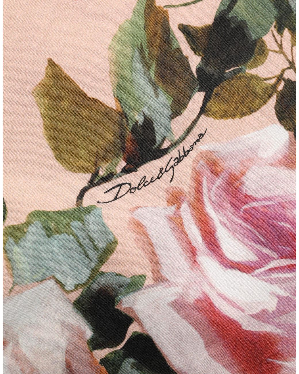 Dolce & Gabbana Multicolor Pink Floral Cotton Button Front Shirt Top