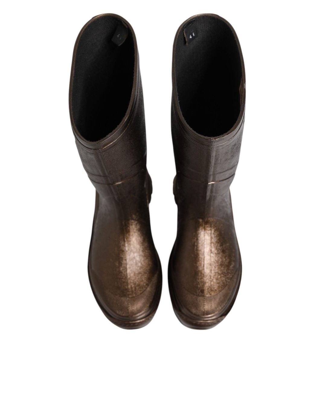 Dolce & Gabbana Brown Rubber Tall Boots