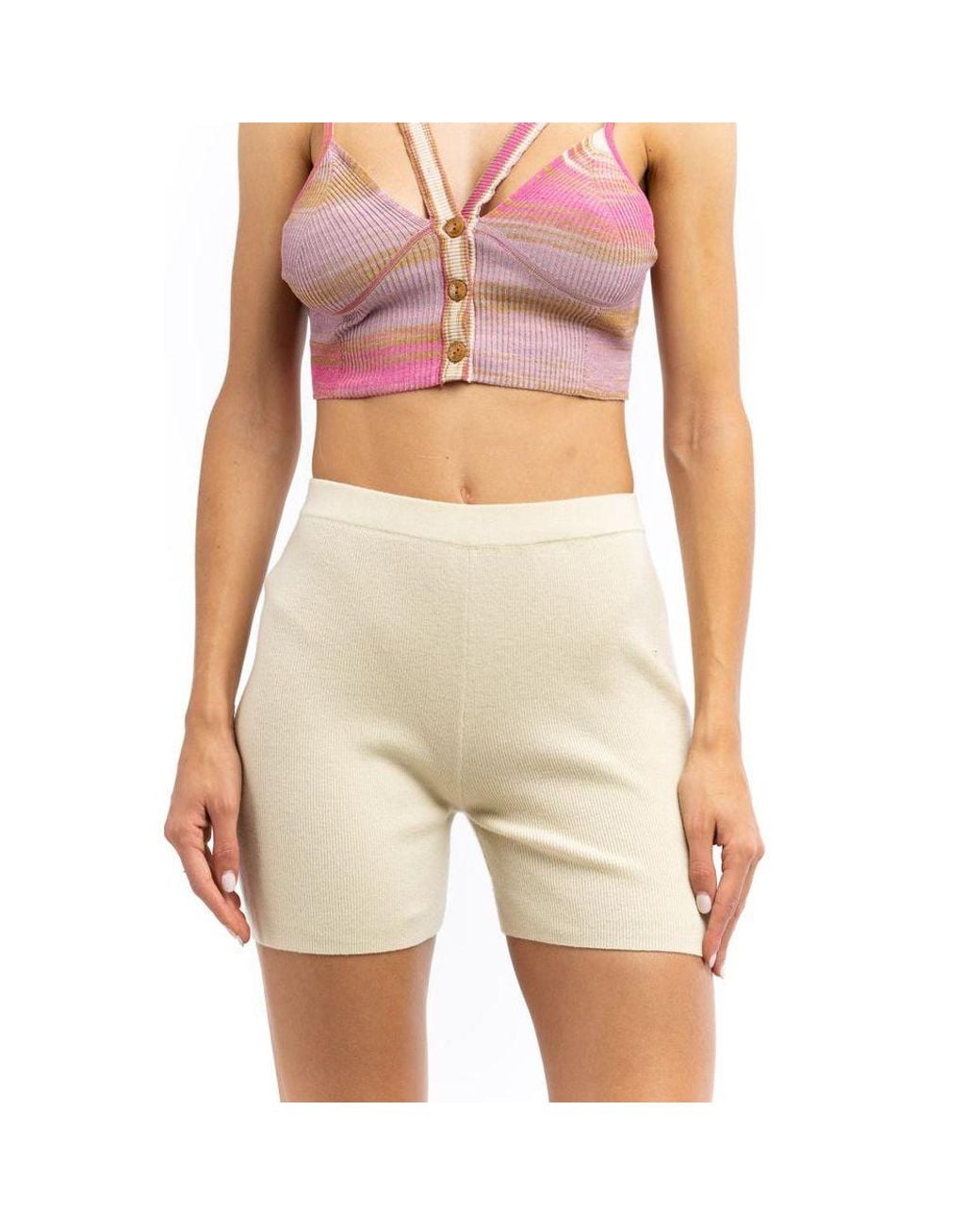 Patrizia Pepe Yellow Nylon Short And Mini Shorts