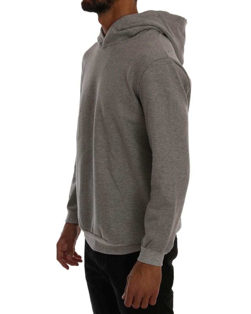 Daniele Alessandrini Pullover Hodded Cotton Sweater Gray Tsh1350 for men