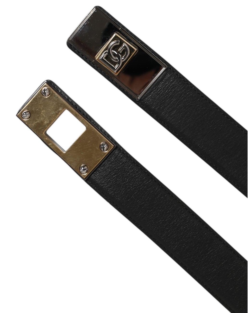 Dolce & Gabbana Black Leather Belt Buckle for men