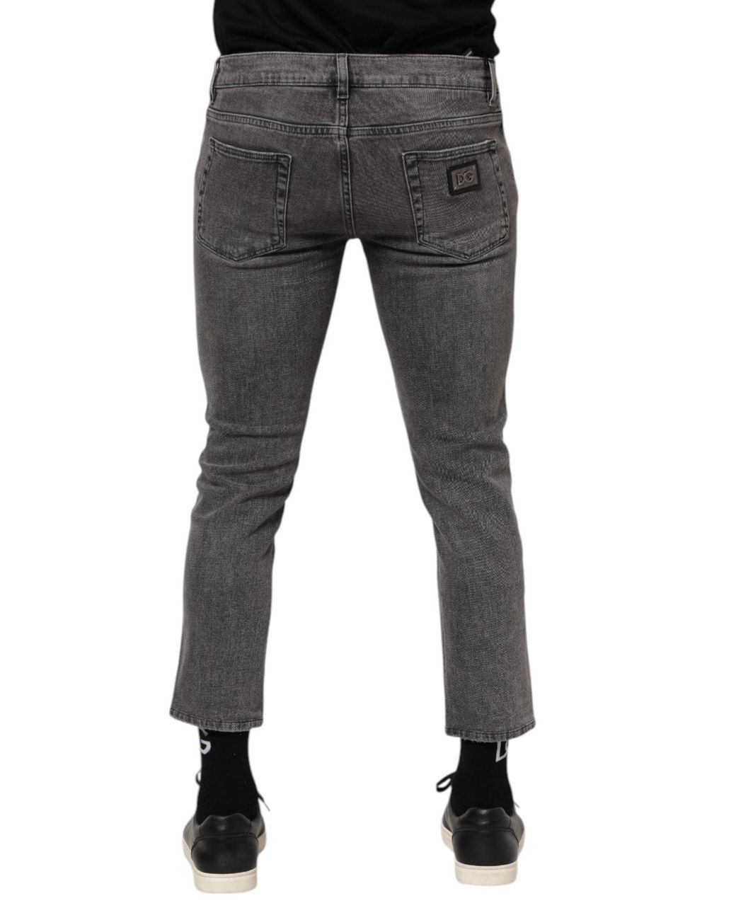 Dolce & Gabbana Gray Distressed Slim Jeans for men