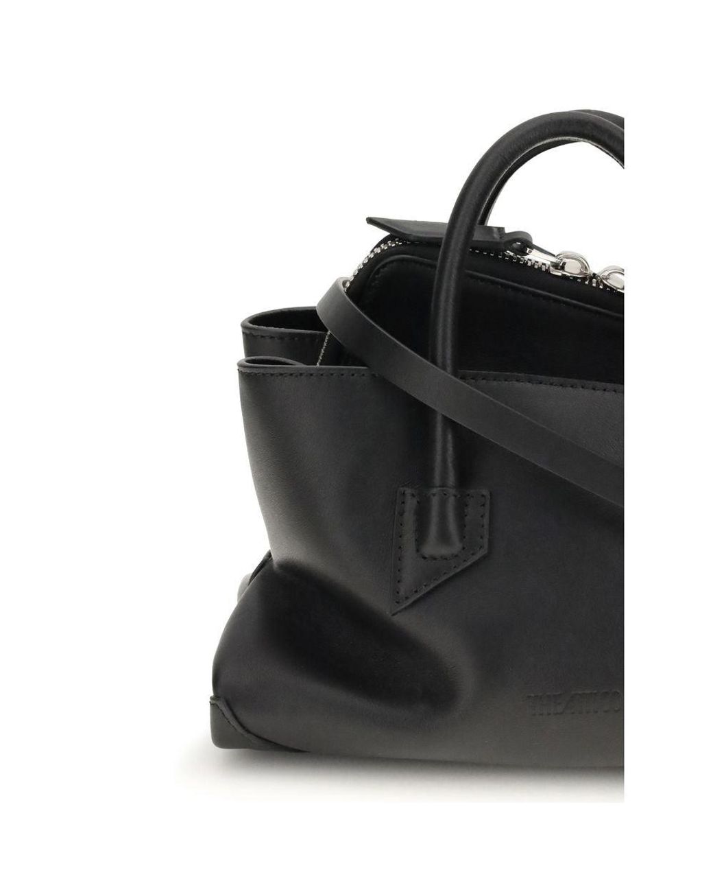 The Attico Black La Passeggiata Mini Leather Shoulder Bag