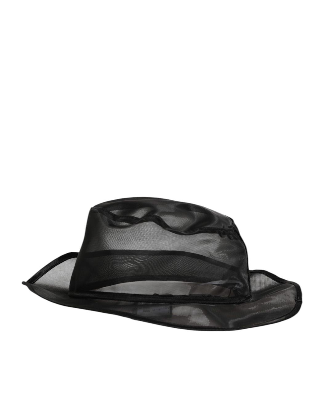 Dolce & Gabbana Black Silk Mesh Bucket Fisherman Cap Hat for men