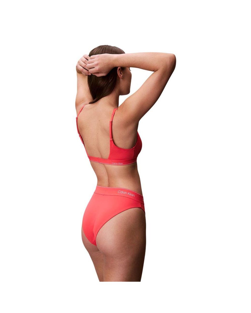 Calvin Klein Red Orange Recycled Polyester Bikini