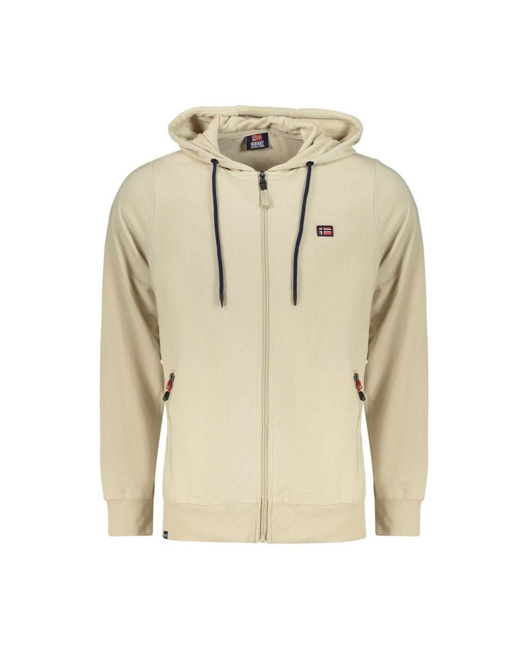 Norway 1963 Natural Beige Cotton Men's Hooded Sweatshirt for men