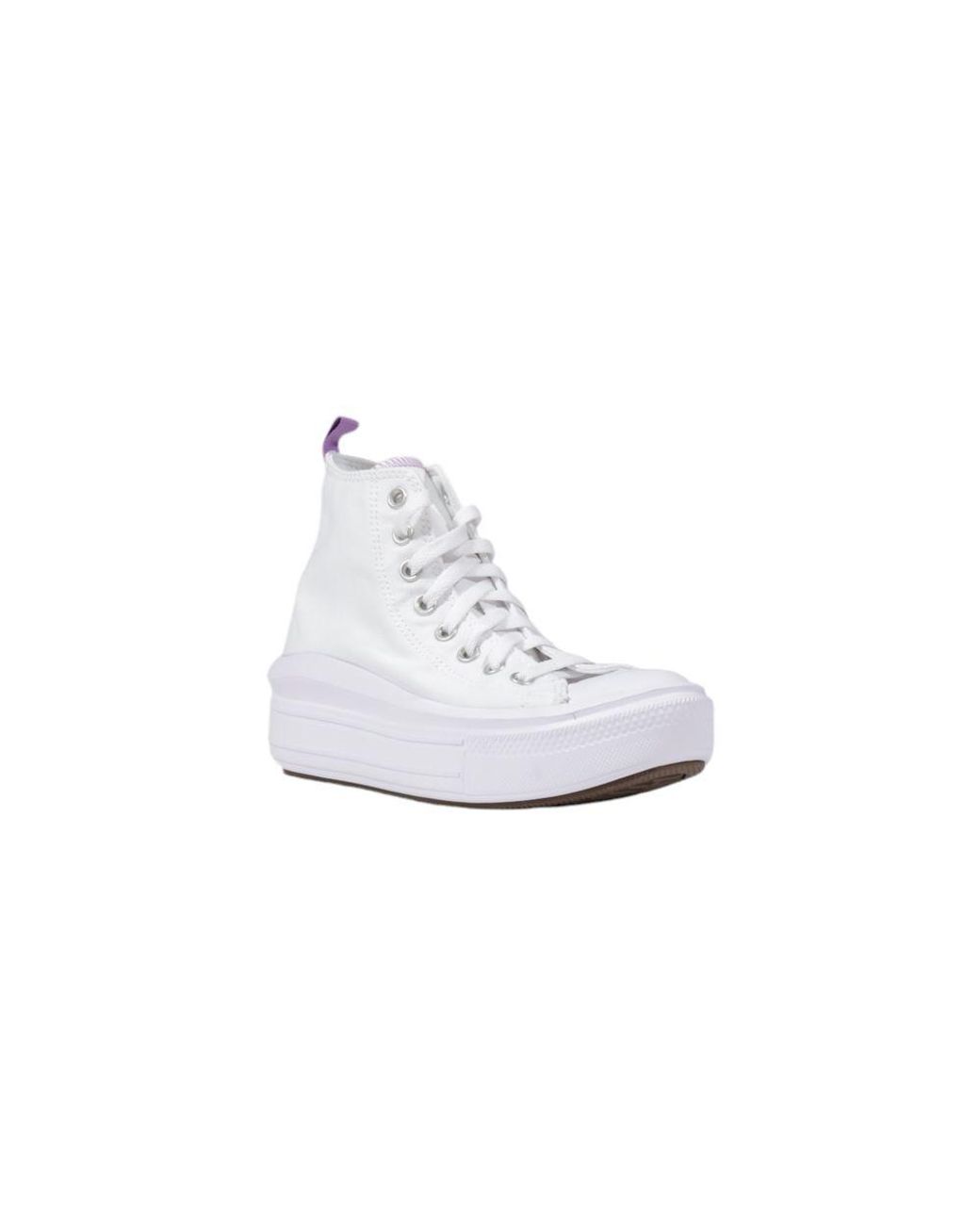 Converse White Fabric Platform Sneakers