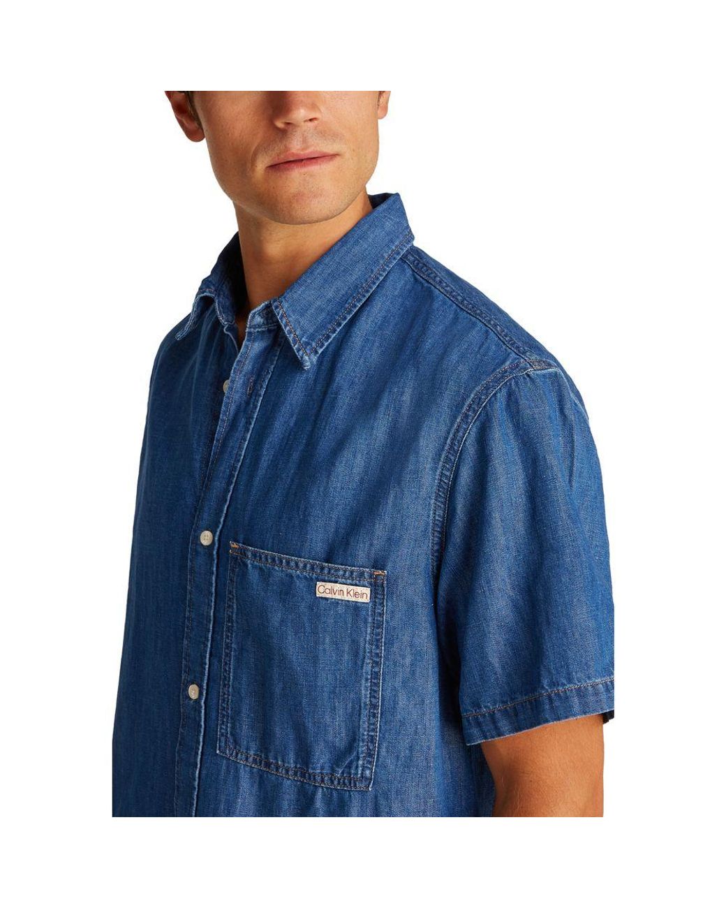 Calvin Klein Blue Cotton Shirt for men