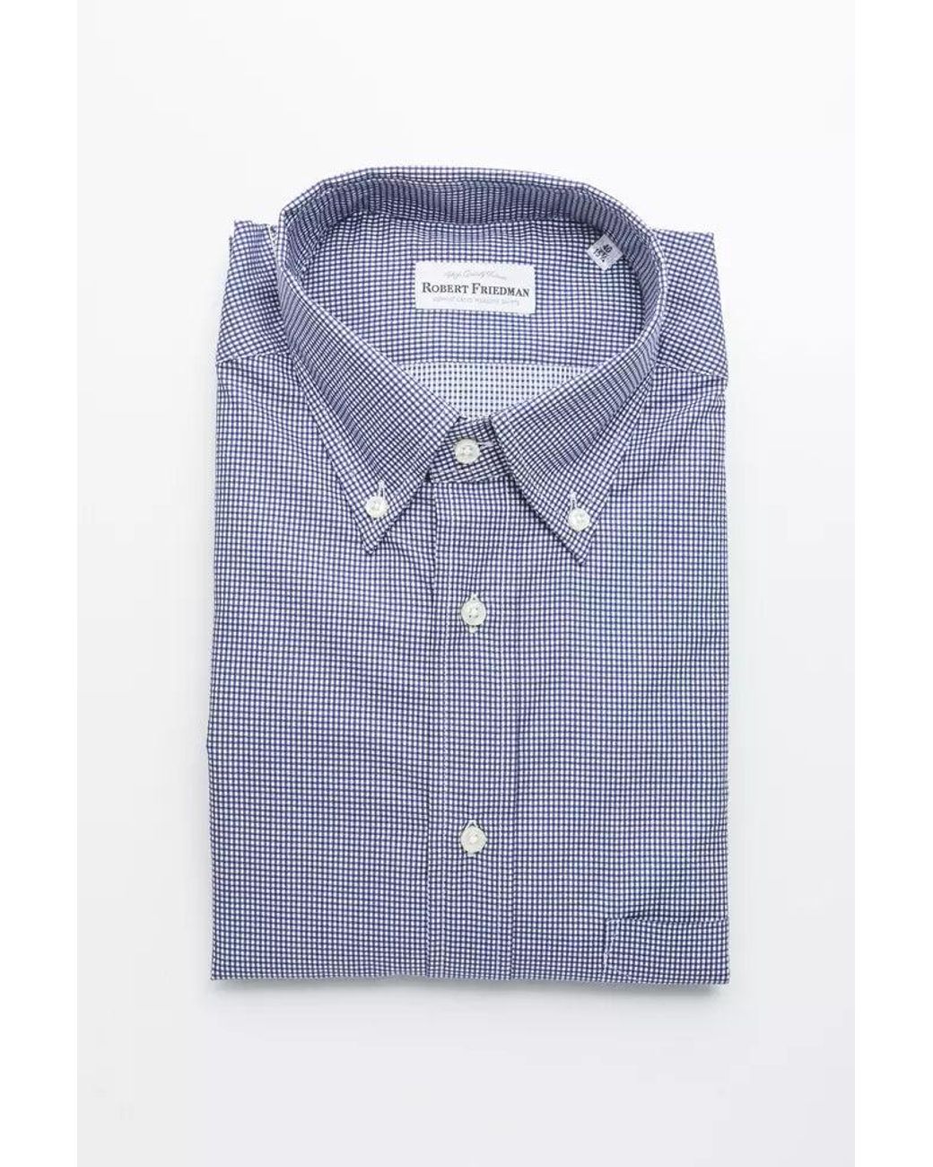 Robert Friedman Blue Cotton Shirt for men