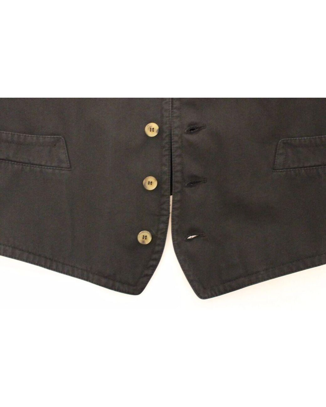 Dolce & Gabbana Blue Black Cotton Viscose Dress Vest Blazer for men