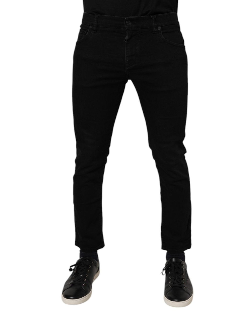 Dolce & Gabbana Black Cotton Stretch Skinny Denim Jeans Co+02 Clothing for men
