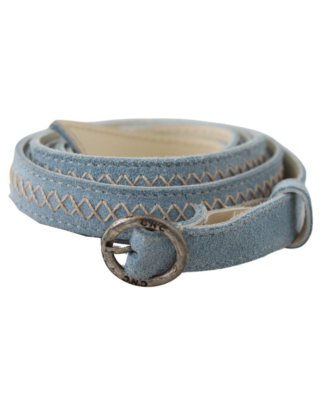 CoSTUME NATIONAL Gray Chic Sky Leather Belt