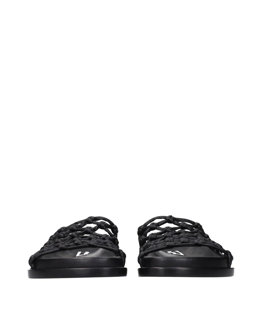 Jil Sander Black Leather Slippers