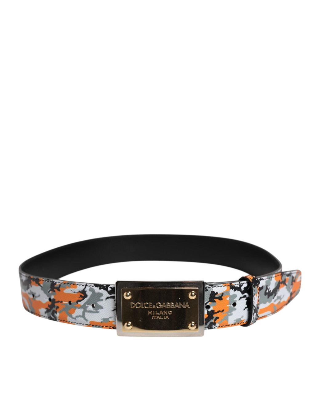 Dolce & Gabbana Black Camo Leather Belt for men