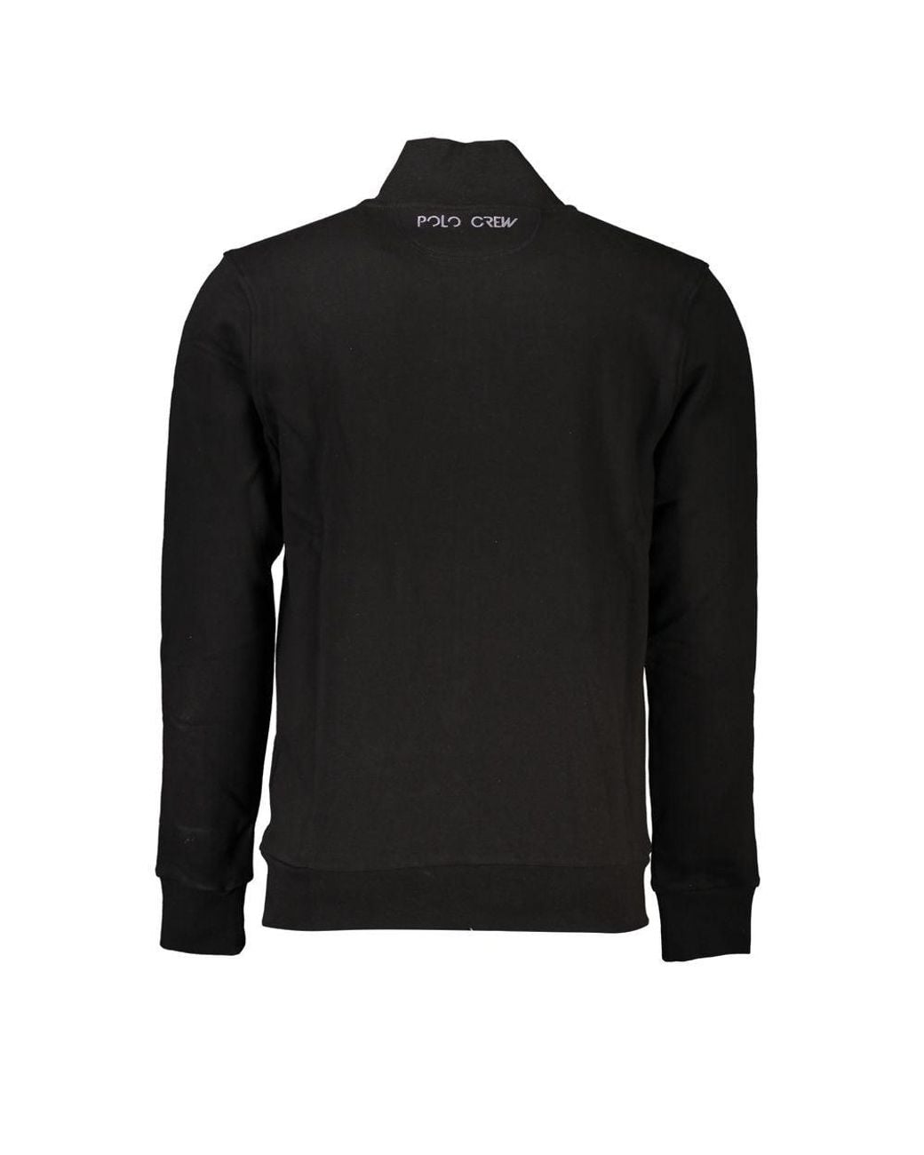La Martina Black Sleek Cotton Zip Sweater for men