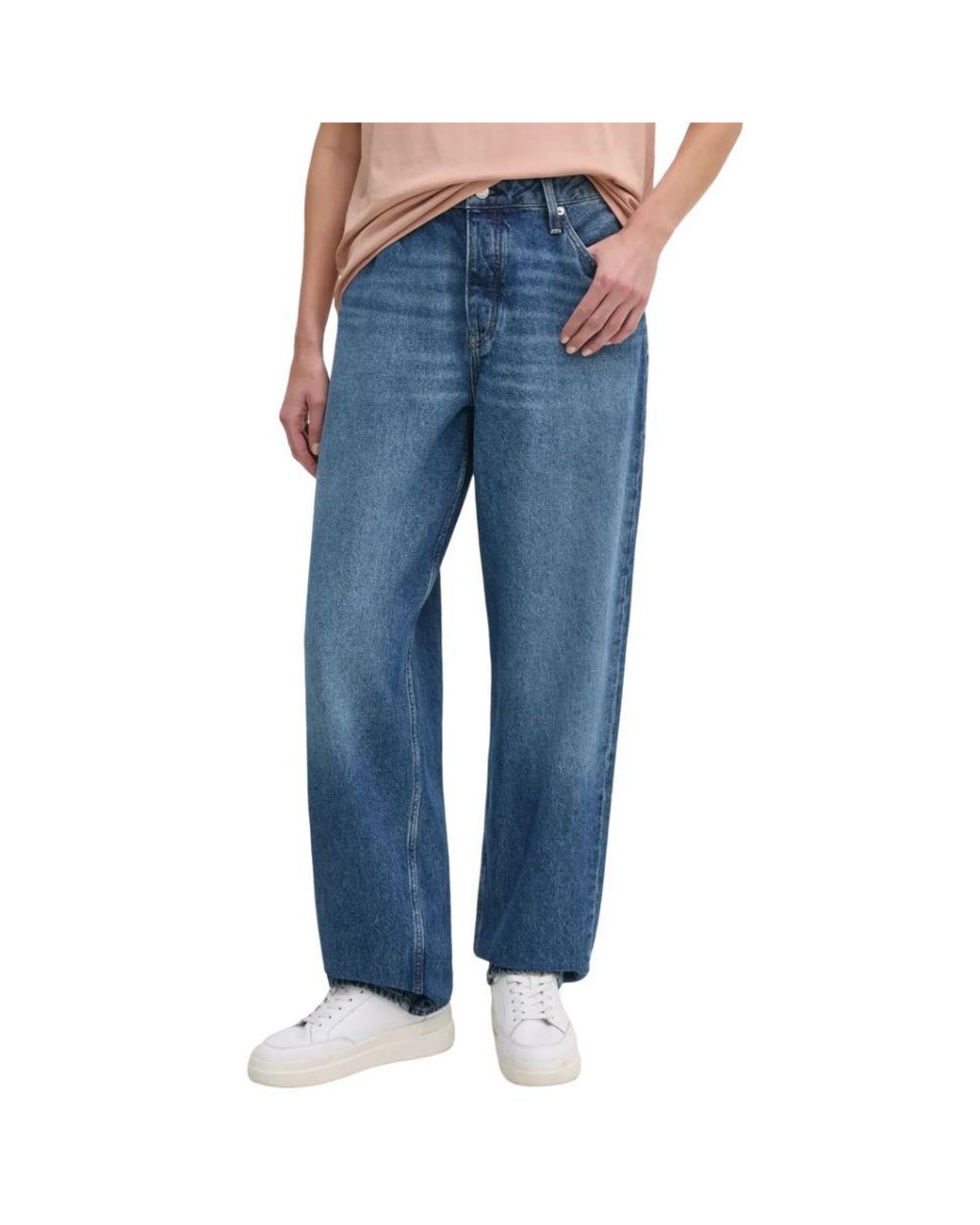 Calvin Klein Blue Cotton Mom Jeans