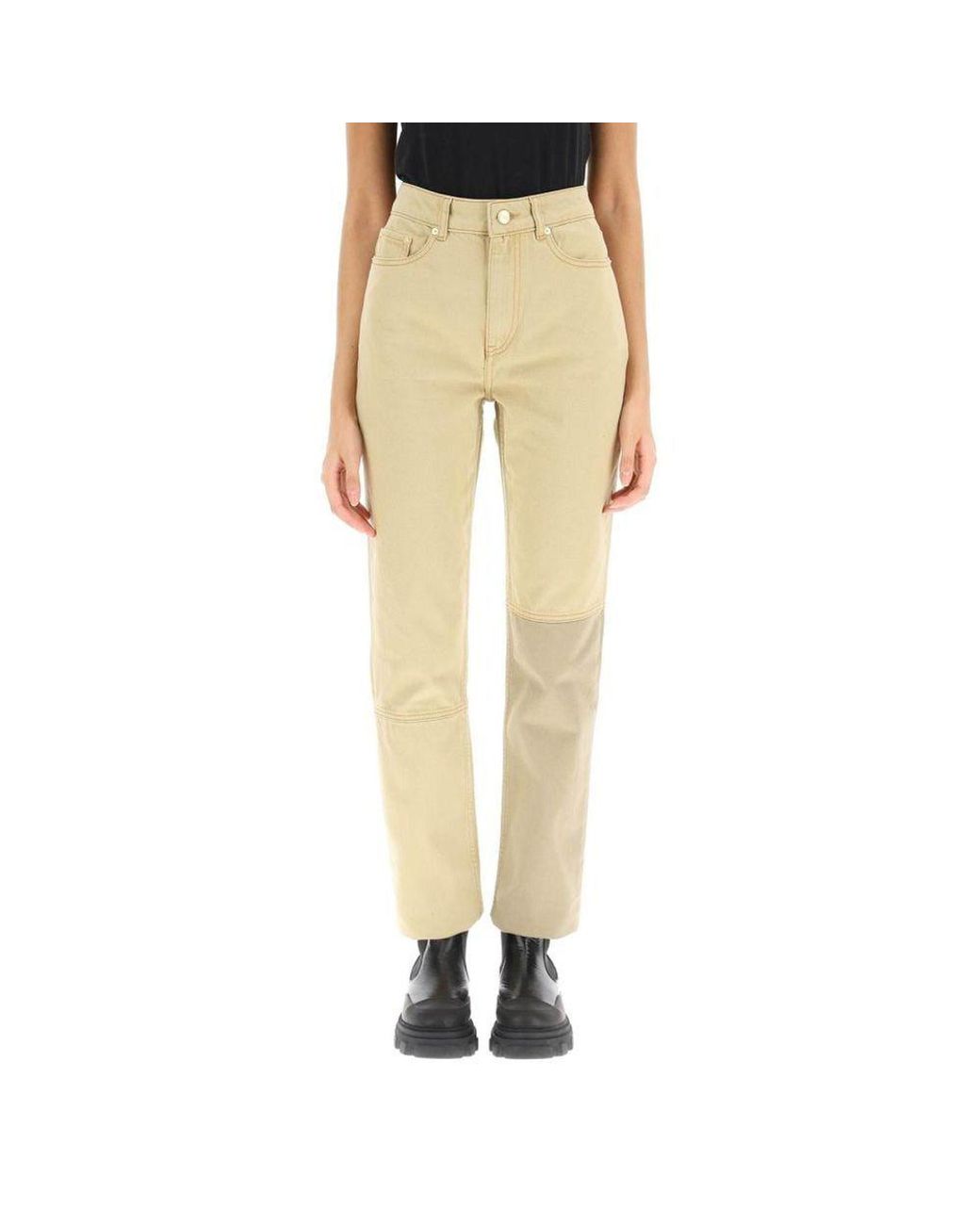 Ganni Yellow Straight Fit Jeans