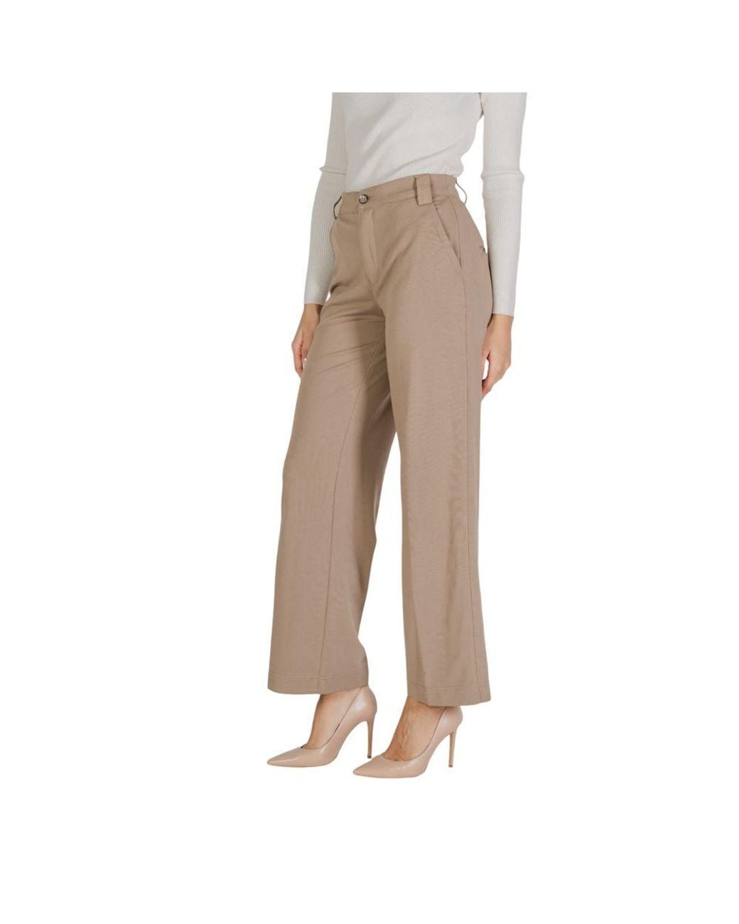Street One Natural Beige Viscose Dress Pants