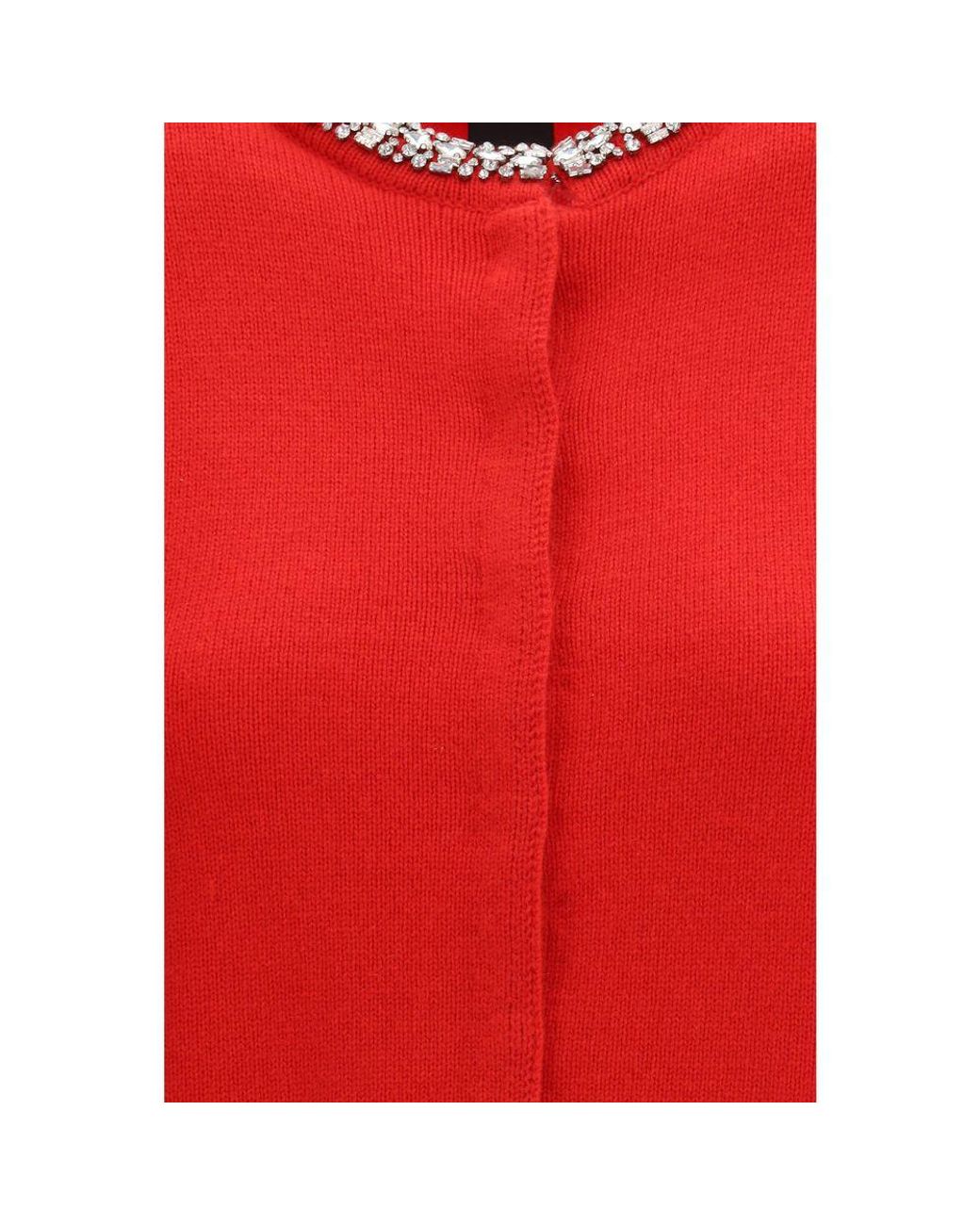 Pinko Red Wool Oves Aries Cardigan