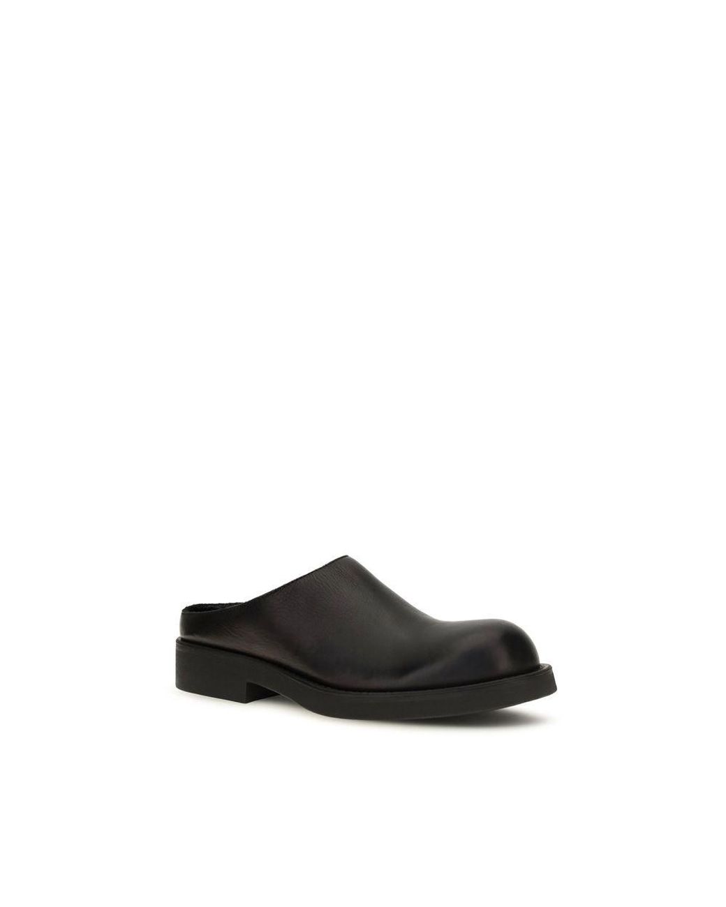 MM6 by Maison Margiela Black Calf Leather Bos Taurus Mules