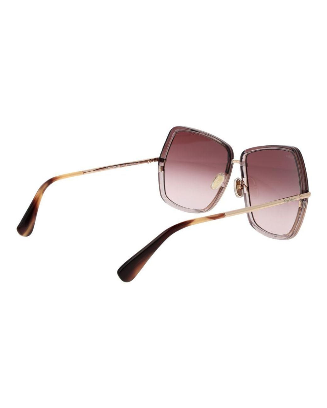 Max Mara Brown Gold Metal Sunglasses
