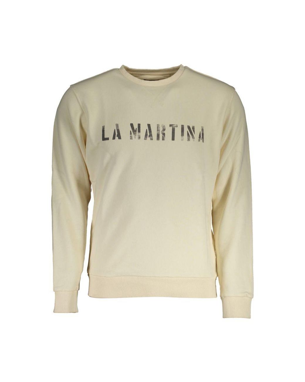 La Martina White Cotton Sweater for men