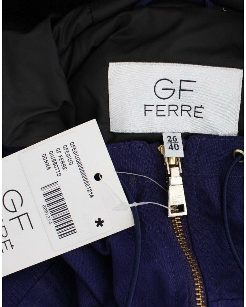 Gianfranco Ferré Blue Padded Jacket Hooded Short K
