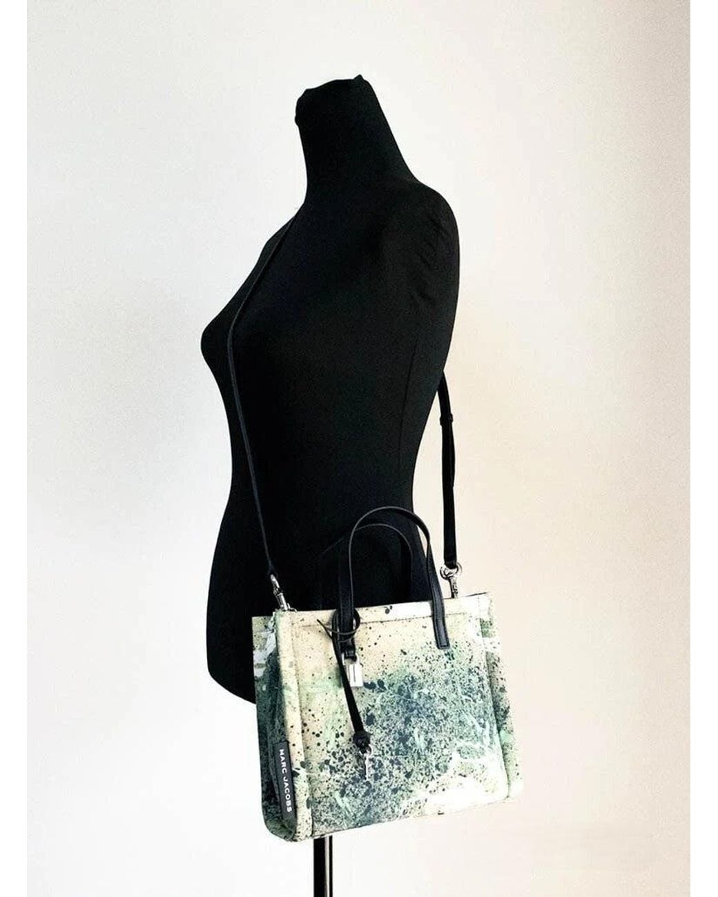 Marc Jacobs Green Mini Multi Splatter Paint Print Nylon Crossbody Tote Handbag
