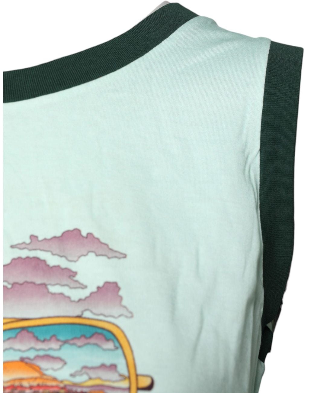 Dolce & Gabbana Blue Light Green Graphic Print Sleeveless Tank T for men