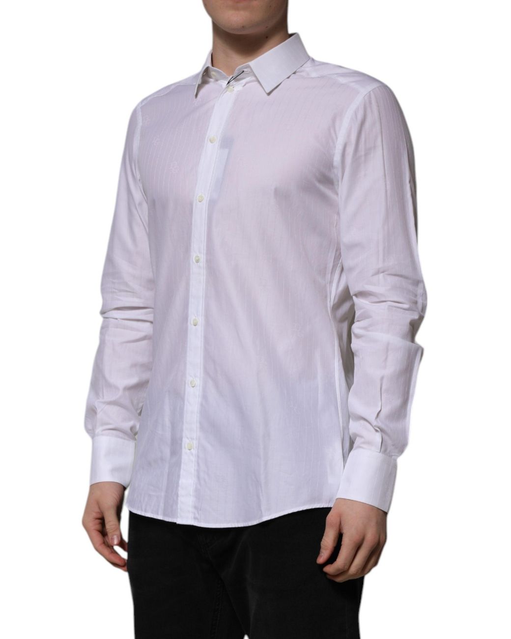 Dolce & Gabbana Purple Cotton Martini Long Sleeve Formal Shirt for men