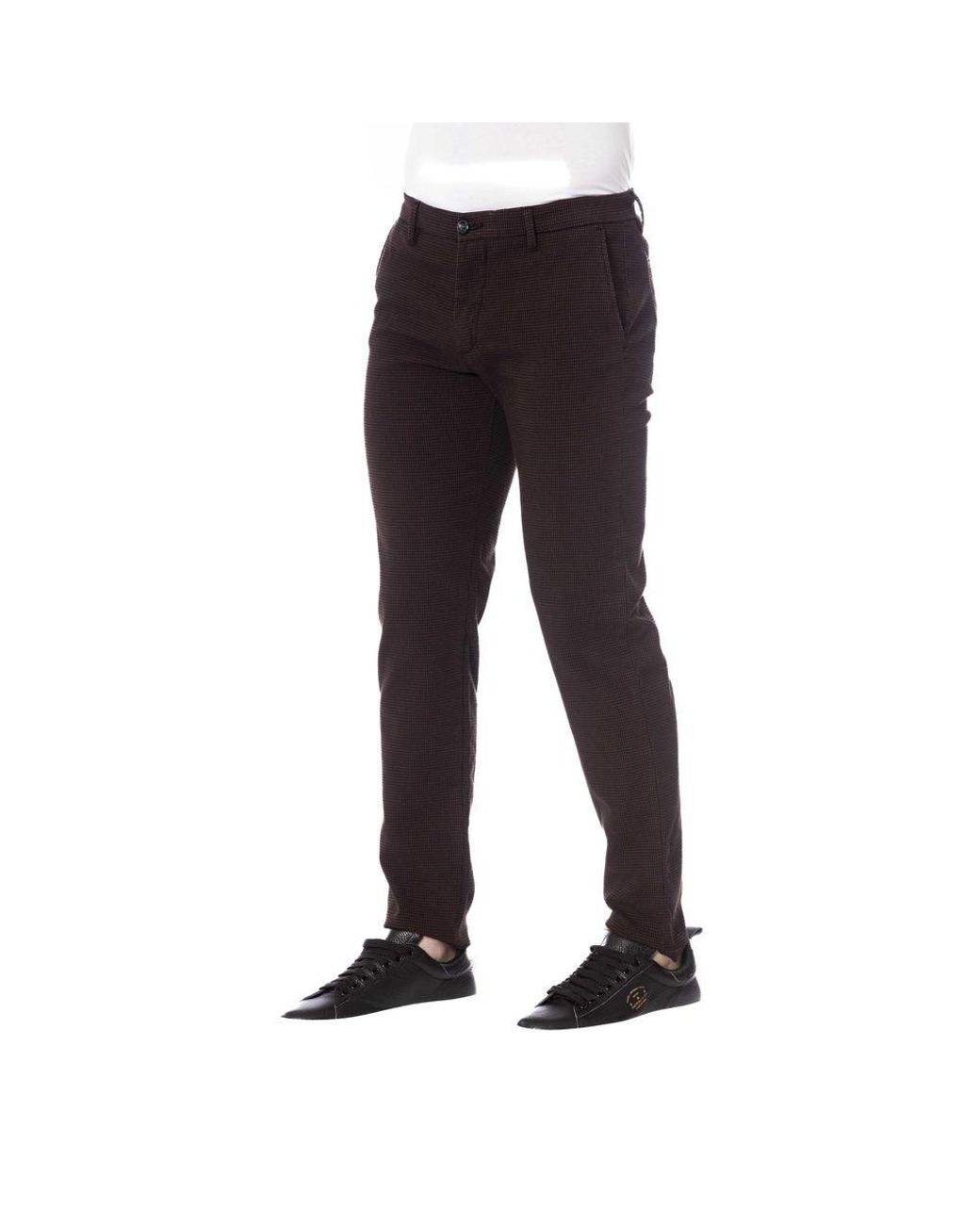 Trussardi Black Brown Cotton Men Trouser for men