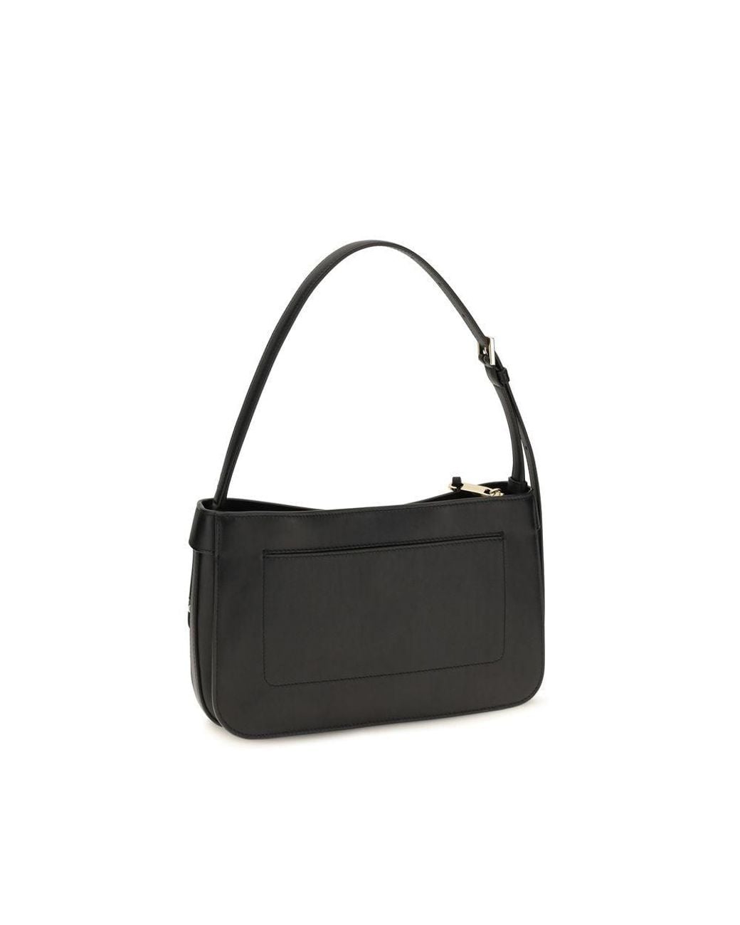 Ferragamo Black Calf Leather Bos Taurus Shoulder Bag