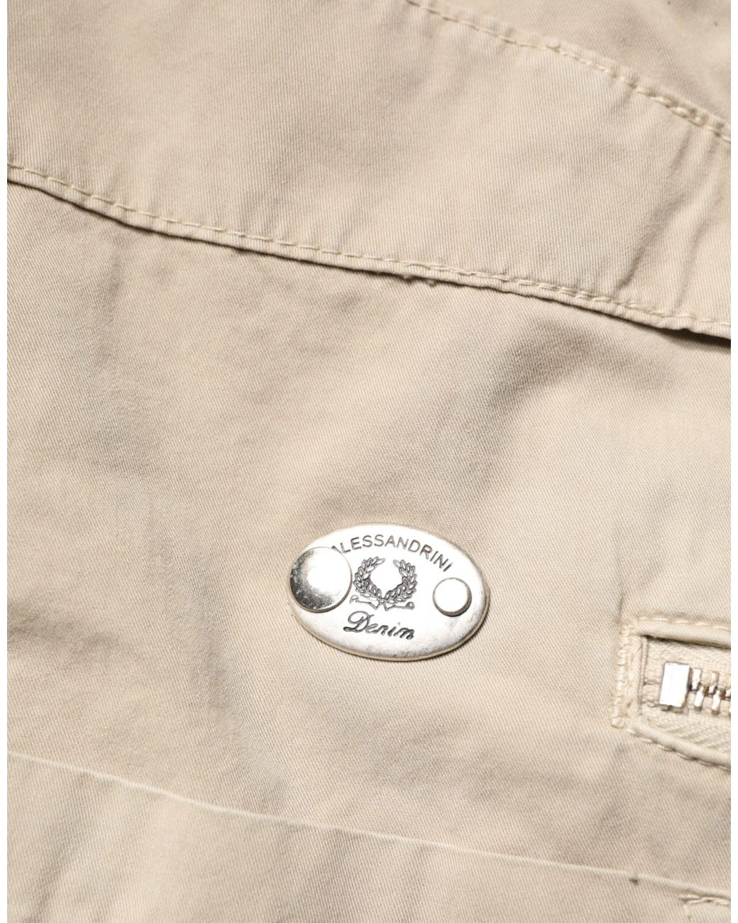 Daniele Alessandrini Natural Beige Cotton Mid Waist Straight Men Denim Jeans for men