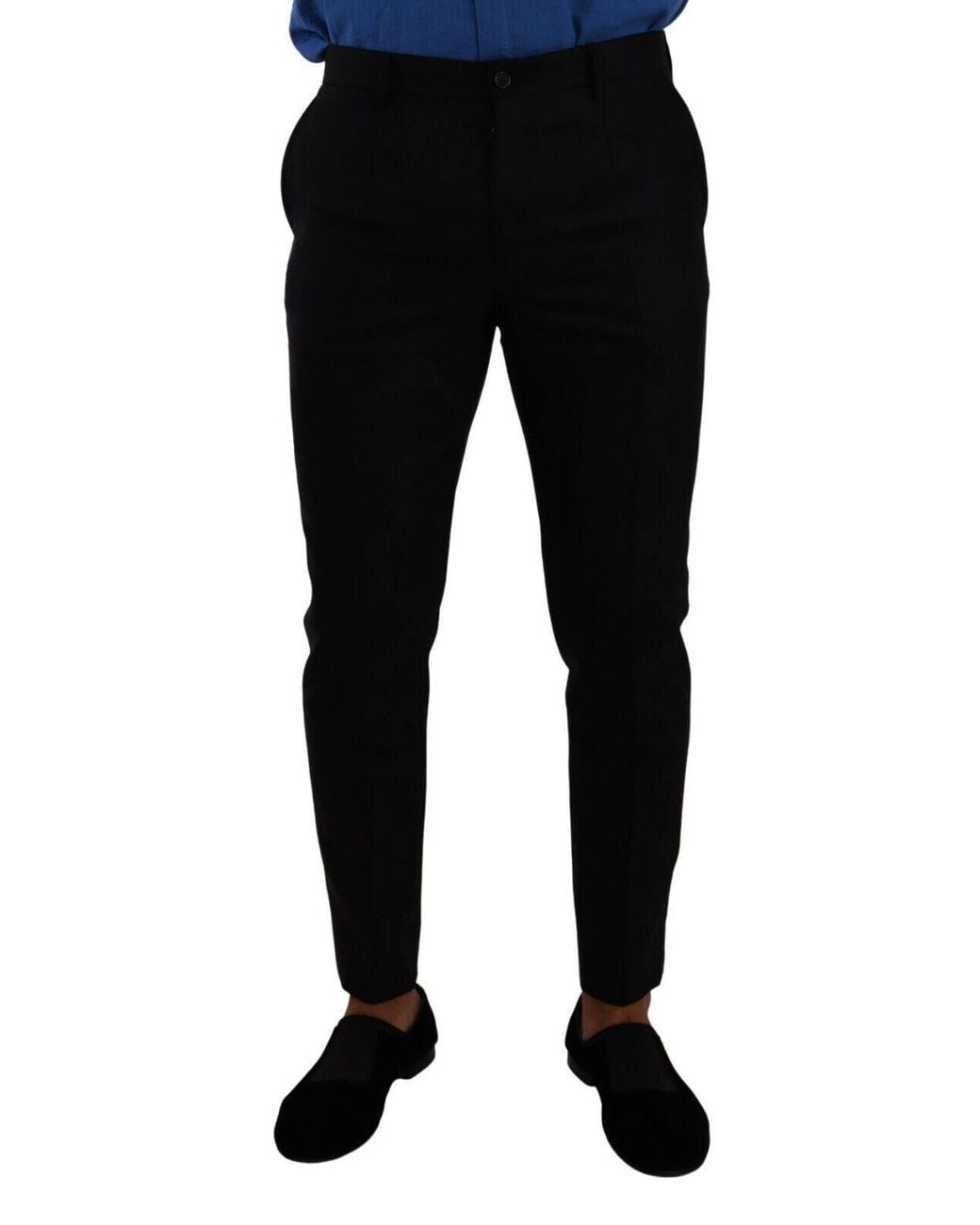 Dolce & Gabbana Black Wool Dress Pants for men