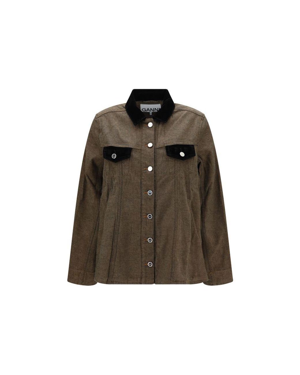 Ganni Brown Cotton Denim Jacket