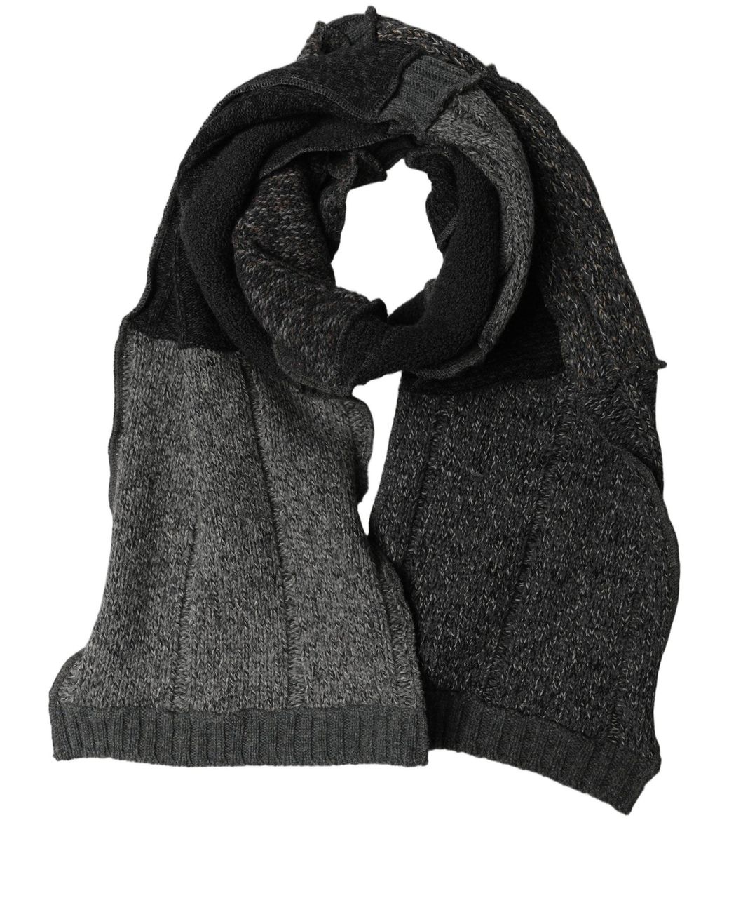 Dolce & Gabbana Black Multicolor Patchwork Wool Knit Shawl Scarf