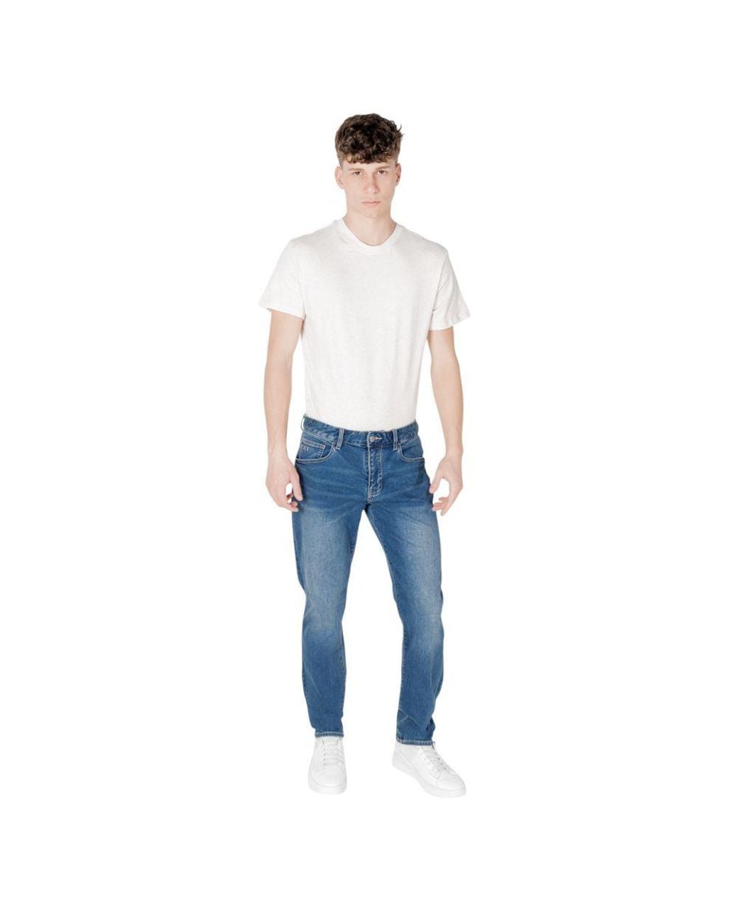 ARMANI EXCHANGE Blue Cotton Skinny Jeans for men