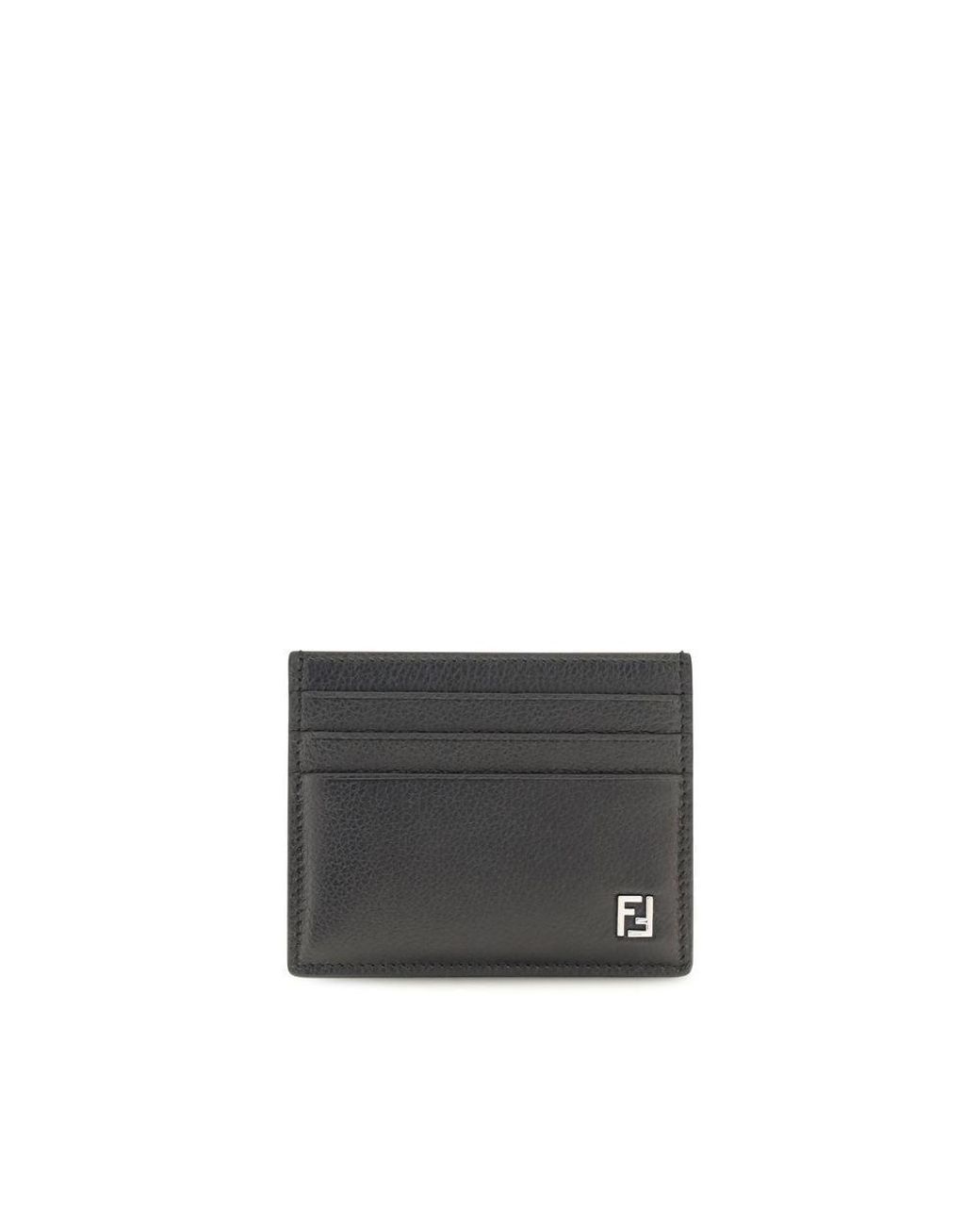 Fendi Black Calf Leather Bos Taurus Wallet for men