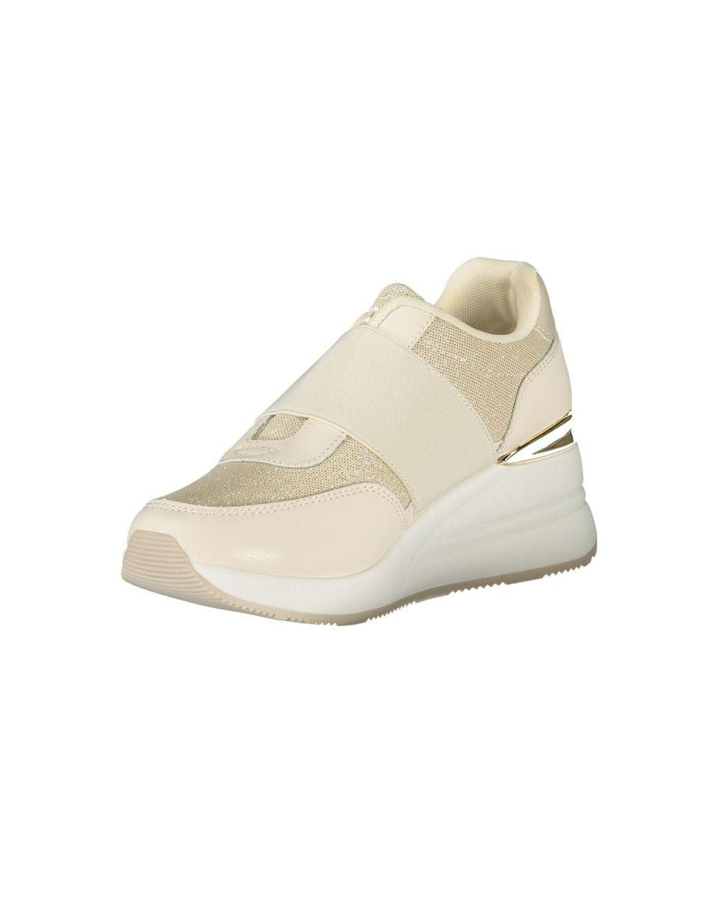 Laura Biagiotti White Beige Polyurethane Sneaker