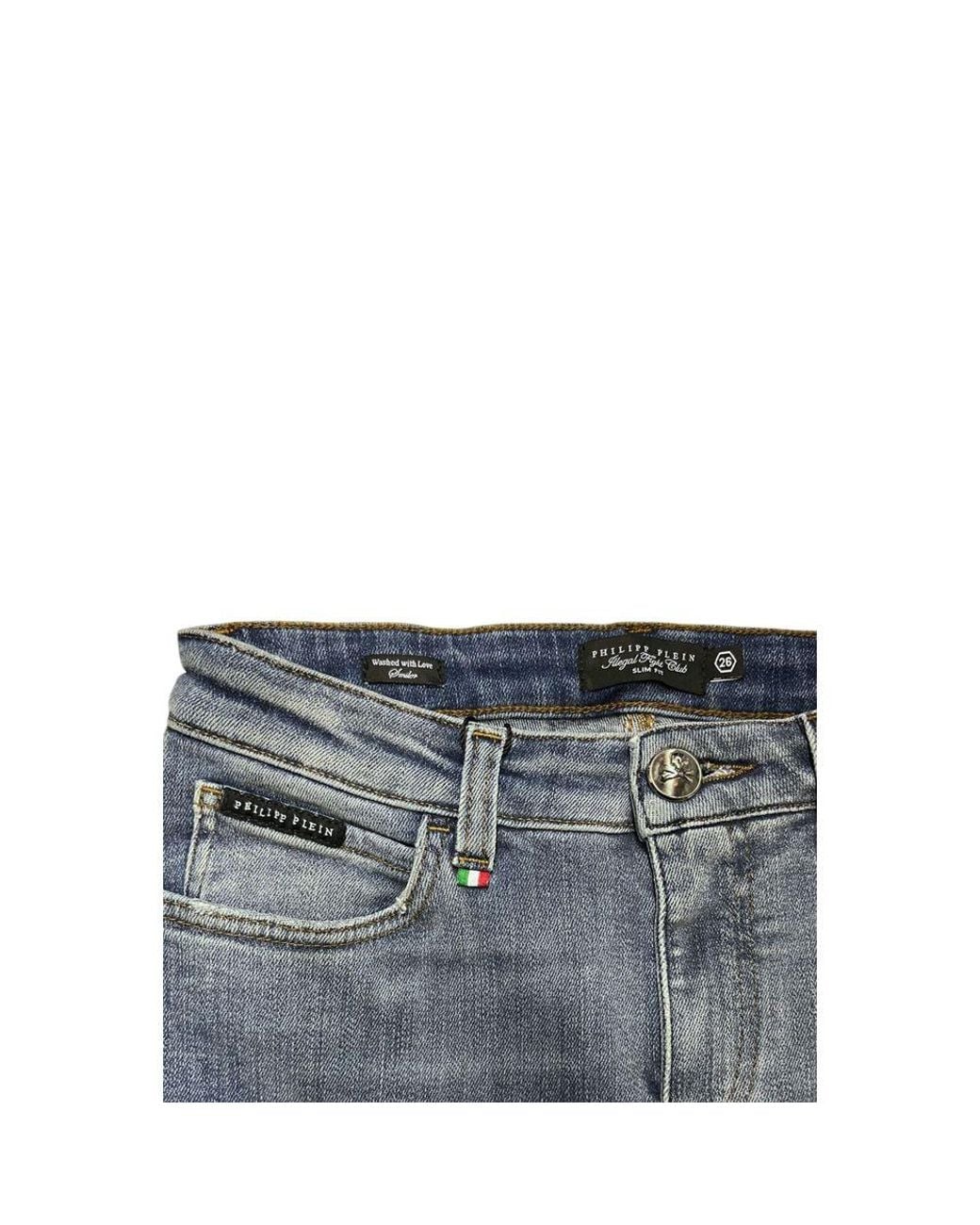 Philipp Plein Blue Cotton Jean