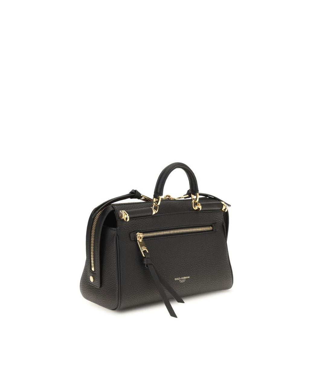 Dolce & Gabbana Black Calf Leather Bos Taurus Handbag
