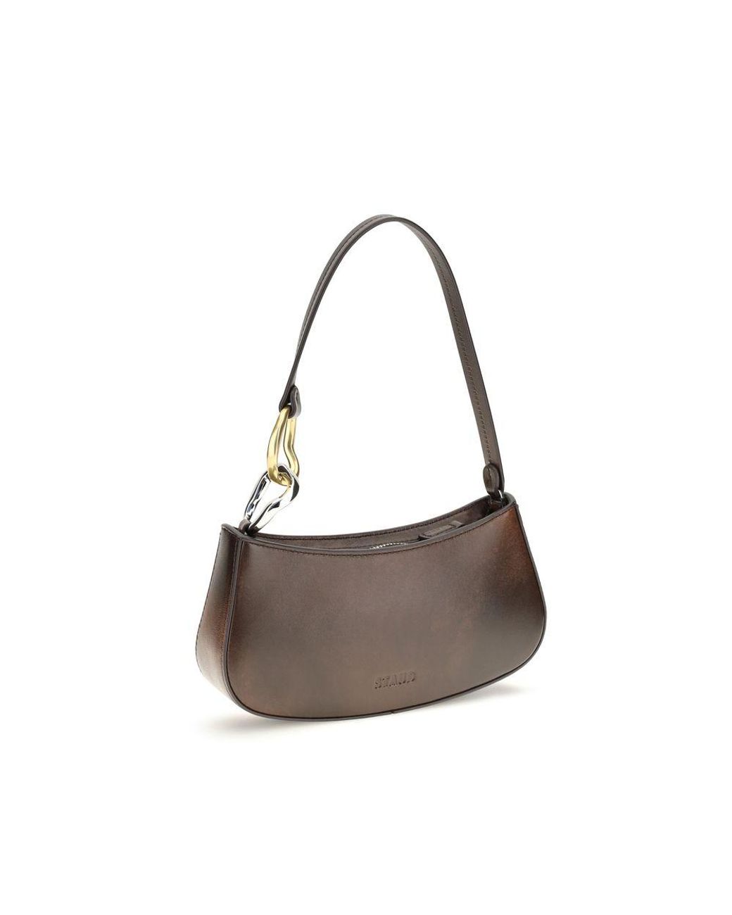 Staud Brown Calf Leather Bos Taurus Shoulder Bag