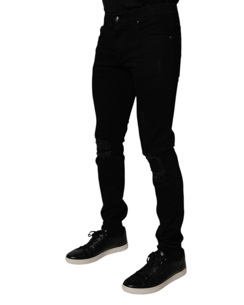 Dolce & Gabbana Black Skinny Distressed Jeans for men