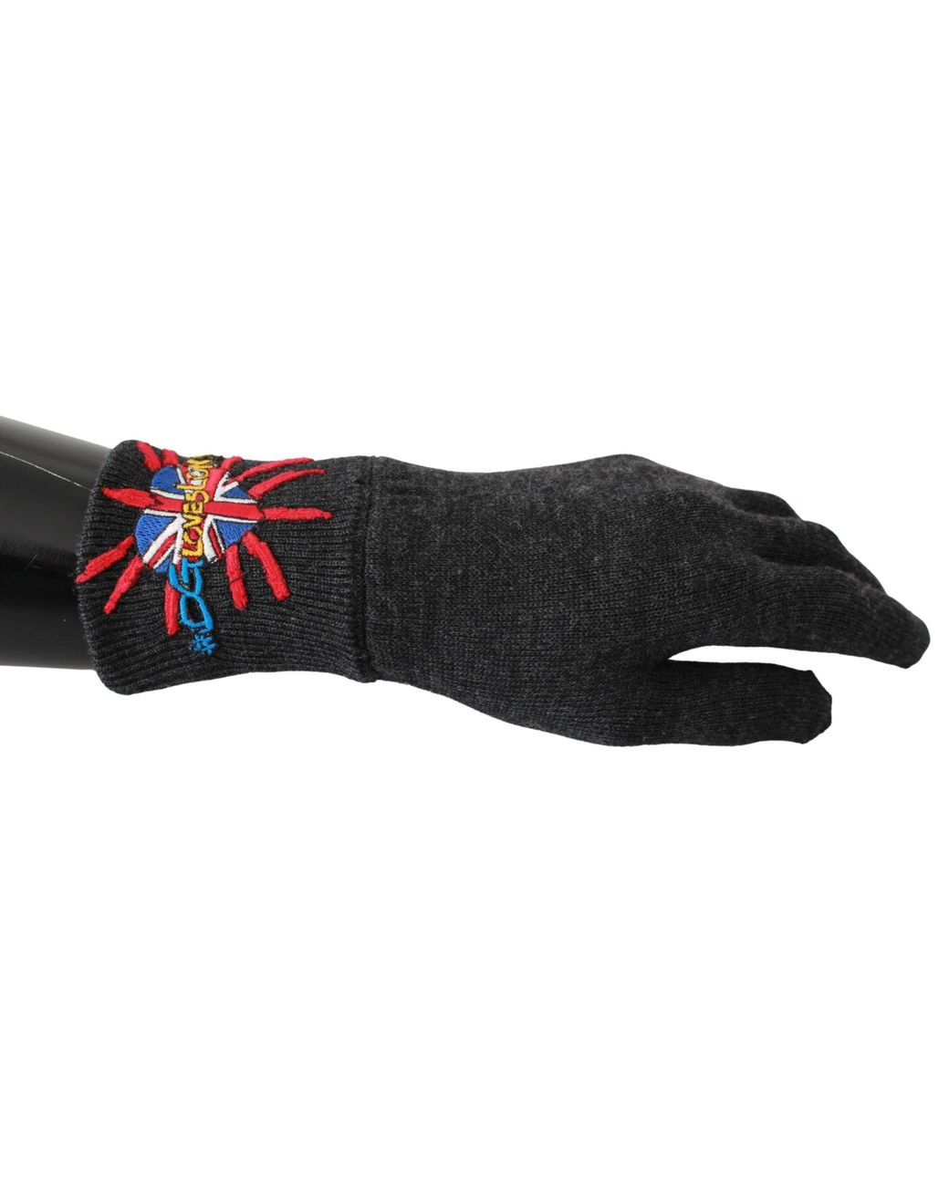 Dolce & Gabbana Black #Dmen'Slondon Embroidered Wool Gloves for men