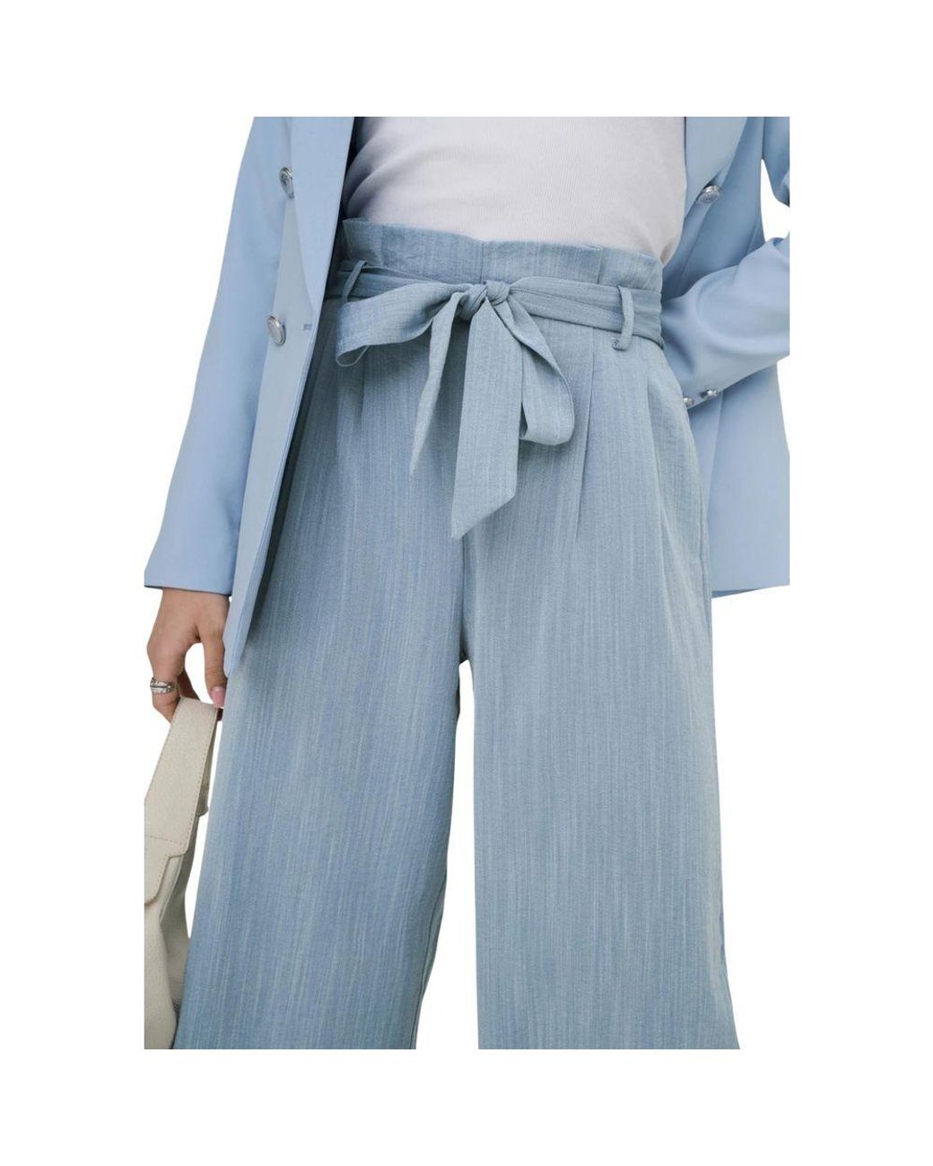 ONLY Blue Viscose Casual Pants